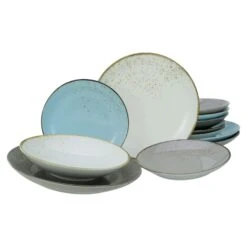 12-tlg. Teller Set Nature Collection Skandinavien In Mehrfarbig