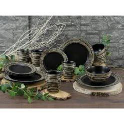 16-tlg. Kombiservice La Gomera In Schwarz/Weiß -Creatable creatable 16 tlg kombiservice la gomera in schwarz weiss 2