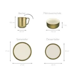 16-tlg. Kombiservice Modern Industrial In Weiß/Gold -Creatable creatable 16 tlg kombiservice modern industrial in weiss gold 4