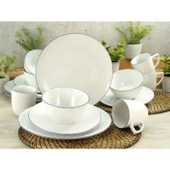 CreaTable Enjoy Blue Line Kombiservice 16 Teilig In Weiß -Creatable creatable creatable enjoy blue line kombiservice 16 teilig in weiss 2