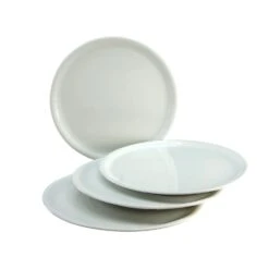 CreaTable, Europa 17869, Serie EUROPA Weiss, Pizzateller 33cm, 4 Teilig In Weiß