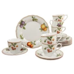 CreaTable Flora Orchard Kaffeeservice 18 Teilig In Mehrfarbig