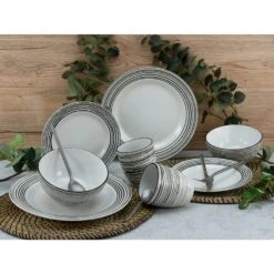 CreaTable La Gomera Blanca Kombiservice 16 Teilig In Weiß/Schwarz -Creatable creatable creatable la gomera blanca kombiservice 16 teilig in weiss schwarz 2