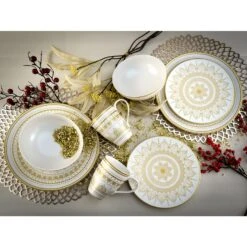 CreaTable Mandala Kombiservice 16 Teilig In Weiß -Creatable creatable creatable mandala kombiservice 16 teilig in weiss 3