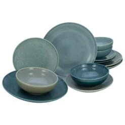 CreaTable Reactive Aqua Teller Set 12 Teilig In Blau