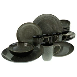 CreaTable Reactive Nostalgic Kombiservice 16 Teilig In Schwarz/Grau