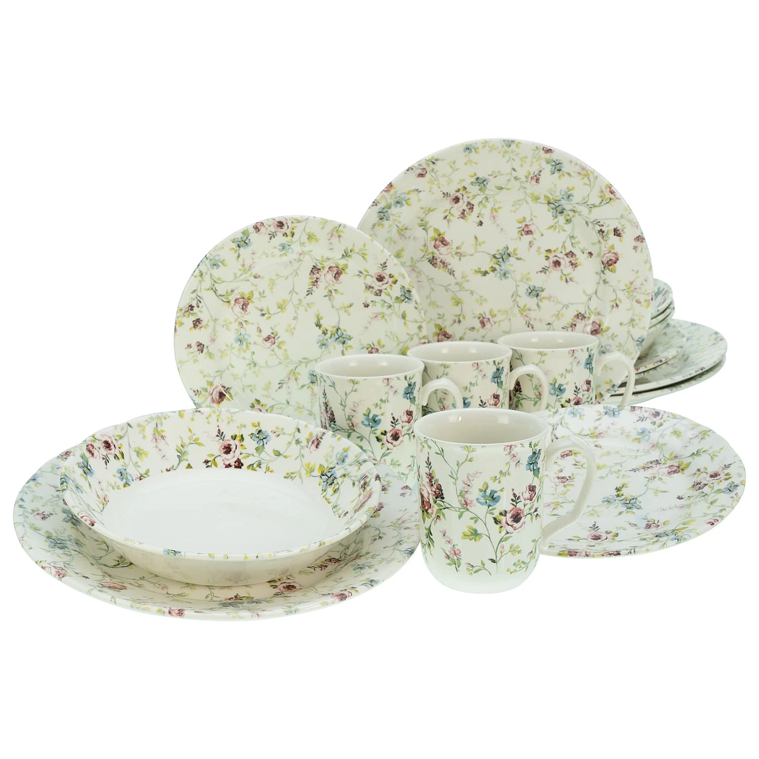 CreaTable Rose Garden Kombiservice 16 teilig in Mehrfarbig CreaTable Rose Garden Kombiservice 16 Teilig In Mehrfarbig -Creatable creatable creatable rose garden kombiservice 16 teilig in mehrfarbig