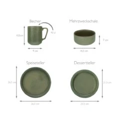 CreaTable Sylt Kombiservice 8 Teilig In Dunkelgrün -Creatable creatable creatable sylt kombiservice 8 teilig in dunkelgrun 2