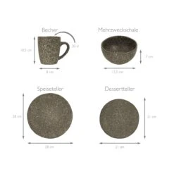 Geschirrset, Granit Kombiservice 16 Teilig In Granit 7 Geschirrset, Granit Kombiservice 16 Teilig In Granit -Creatable creatable geschirrset granit kombiservice 16 teilig in granit 5