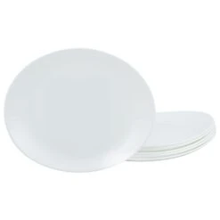 Schnitzelteller, Italian Party Opalglas, 30 X 26 Cm In Weiß