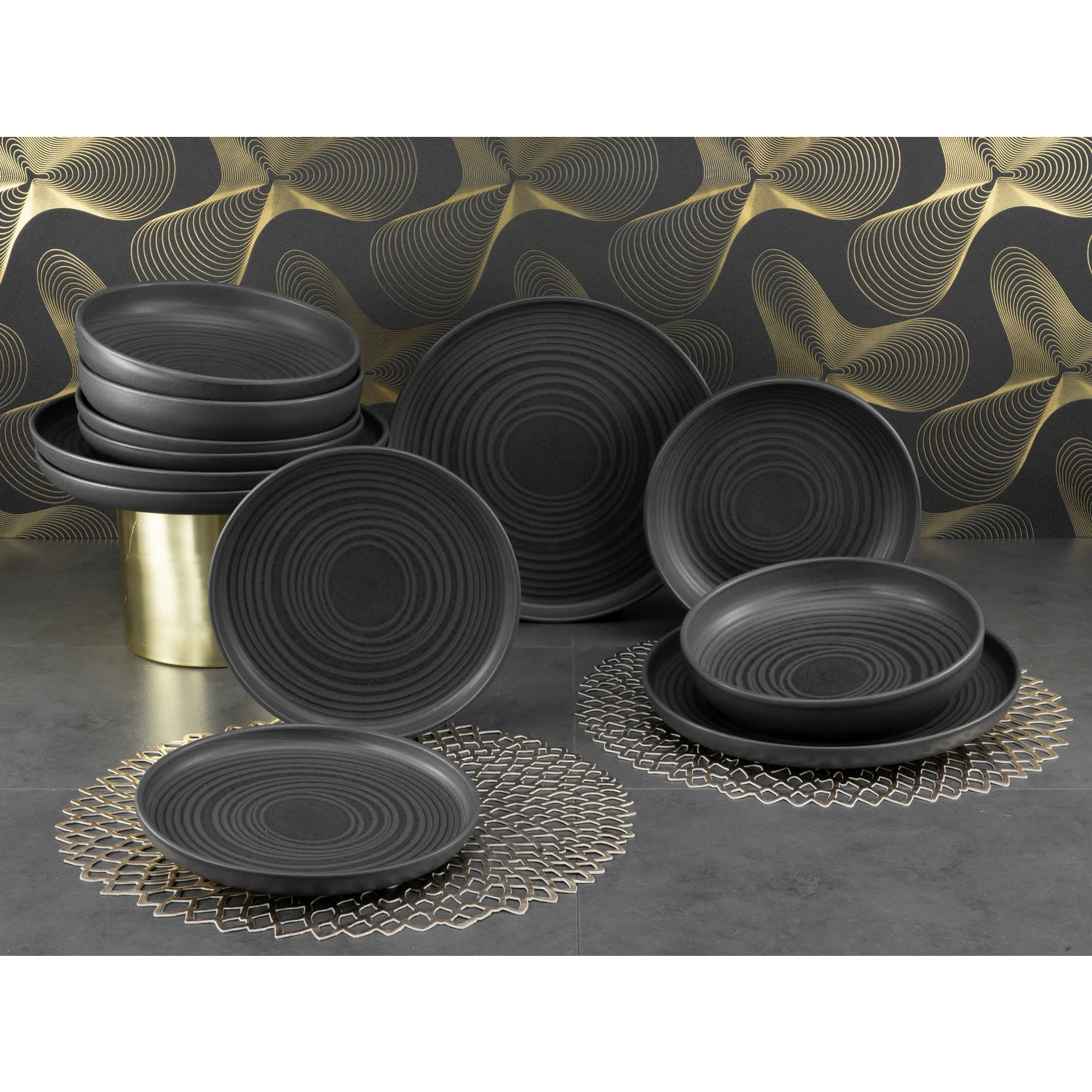 Teller Uno Set 12 teilig in Schwarz Teller Uno Set 12 Teilig In Schwarz -Creatable creatable teller uno set 12 teilig in schwarz 1