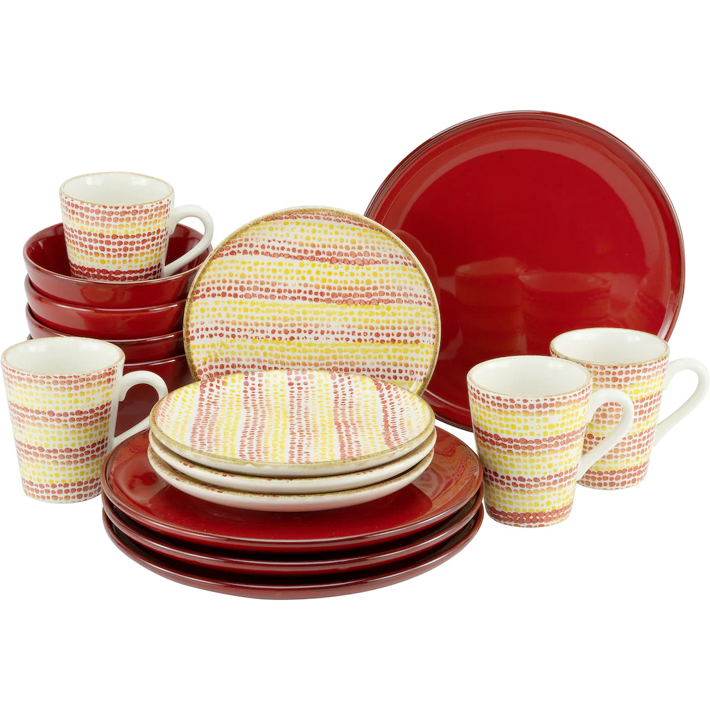 CreaTable Kombiservice »Malaga«, (Set, 16 tlg., Kaffeeservice und Tafelservice im Set, für 4 Personen), Service, mit Ethno-Motiven, Made in Europe CreaTable Kombiservice »Malaga«, (Set, 16 Tlg., Kaffeeservice Und Tafelservice Im Set, Für 4 Personen), Service, Mit Ethno-Motiven, Made In Europe -Creatable dfc664208d8bb8e8897521c1c309d51b