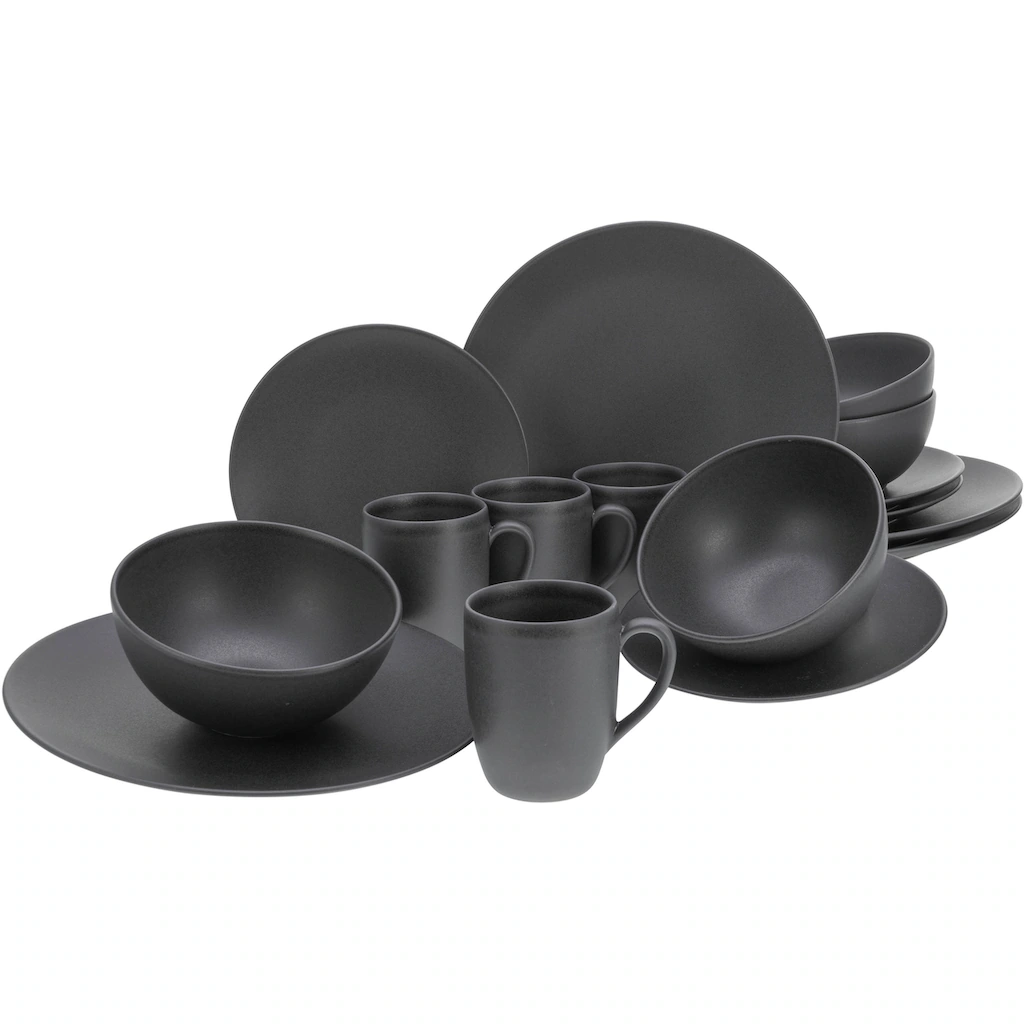 CreaTable Kombiservice »Soft Touch Black«, (Set, 16 tlg., Kaffeeservice und Tafelservice im Set, für 4 Personen), Service, schwarz, seidenmatte Glasur, Made in Europe CreaTable Kombiservice »Soft Touch Black«, (Set, 16 Tlg., Kaffeeservice Und Tafelservice Im Set, Für 4 Personen), Service, Schwarz, Seidenmatte Glasur, Made In Europe -Creatable e2d4e840760db455e0ff9b923eb00218