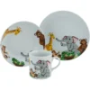 CreaTable Kindergeschirr-Set »Zoo«, (Set, 3 Tlg., 1 Kinderteller, 1 Kinderbecher, 1 Kinderschale Im Set), Dekor Mit Lustigen Zoobewohnern, Made In Europe -Creatable e5ccd96a131c4725650ae5555f52acca