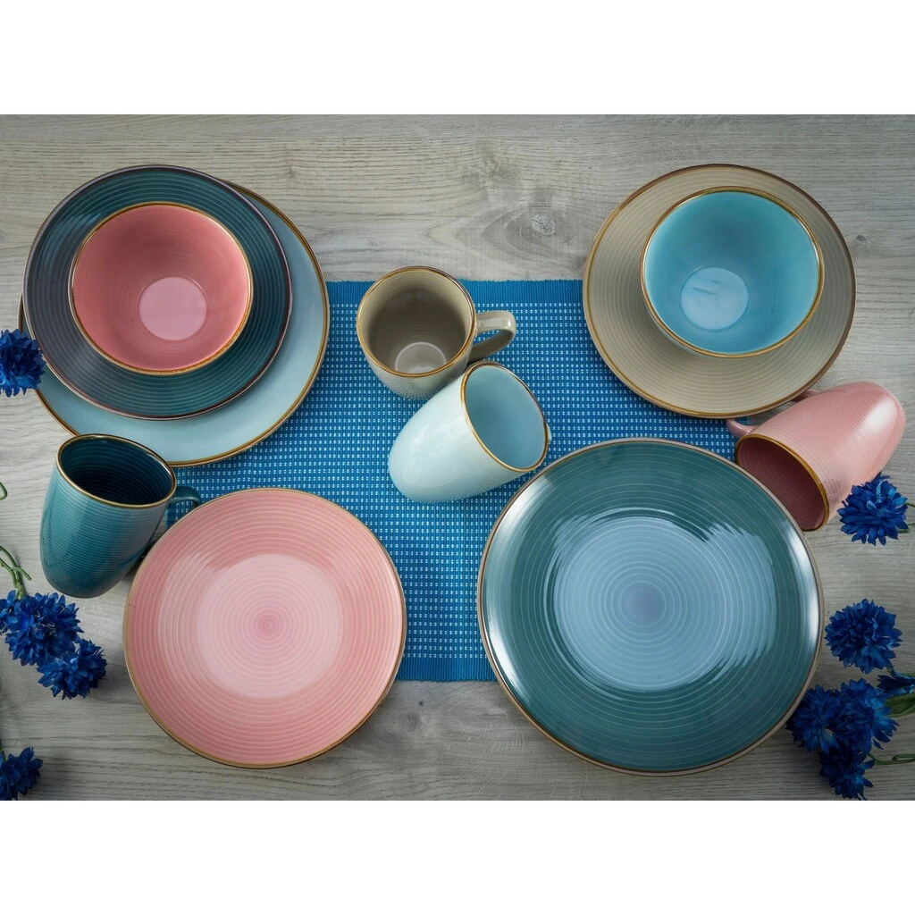 CreaTable Kombiservice »Cosy Day«, (Set, 16 tlg., Kaffeeservice und Tafelservice im Set, für 4 Personen), Service, Kreisstruktur, in Trendpastell-Farben CreaTable Kombiservice »Cosy Day«, (Set, 16 Tlg., Kaffeeservice Und Tafelservice Im Set, Für 4 Personen), Service, Kreisstruktur, In Trendpastell-Farben -Creatable e9aeb806a9ec76458f05c1b303675bea