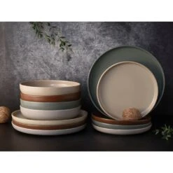 CreaTable Tafelservice »Uno Natural«, (Set, 12 Tlg., Teller Set Für 4 Personen), Service, Handwerkliche Optik In Natürlichen Farbtönen, Made In Europe -Creatable e9d1b1877bc9defeadcc925e2bfa172c