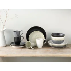 CreaTable Kombiservice »Industrial Gold«, (Set, 16 Tlg., Kaffeeservice Und Tafelservice Im Set, Für 4 Personen), Service, Sprenkelglasur -Creatable ec66e4ace49b1fc0a9eb4e32a79cbc4f