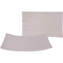 CreaTable Servierplatte »Banana Leaf«, (Set, 2 Tlg.), Servier Set, Weiß, Topaktueller „Street Food“ Trend