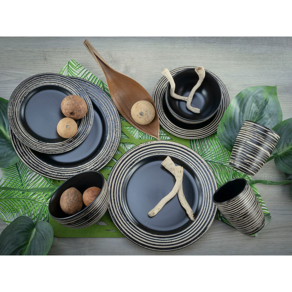 CreaTable Kombiservice »La Gomera«, (Set, 16 tlg., Kaffeeservice und Tafelservice im Set, für 4 Personen), Service, schwarz, moderne Fahnenform CreaTable Kombiservice »La Gomera«, (Set, 16 Tlg., Kaffeeservice Und Tafelservice Im Set, Für 4 Personen), Service, Schwarz, Moderne Fahnenform -Creatable efb45e84a5d511188239ae977a650665