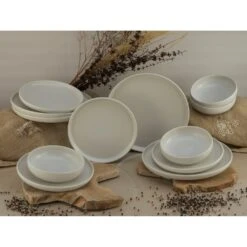 CreaTable Tafelservice »Uno«, (Set, 12 Tlg., Teller Set Für 4 Personen), Service, Seidenmatte Spezialglasur, Ausdrucksstarkes Relief -Creatable f447622c3ad2dec74cd0f43f97c0a8ce