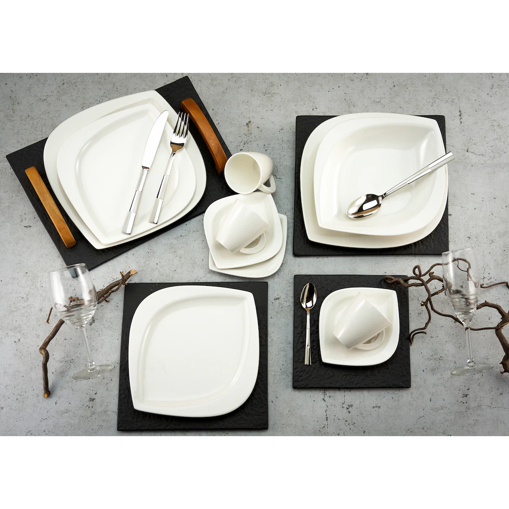 CreaTable Kombiservice »Melbourne«, (Set, 30 tlg., Kaffeeservice und Tafelservice im Set, für 6 Personen), Service, elegante Blattform CreaTable Kombiservice »Melbourne«, (Set, 30 Tlg., Kaffeeservice Und Tafelservice Im Set, Für 6 Personen), Service, Elegante Blattform -Creatable f7a653ee88aad364986e2edb32f872af