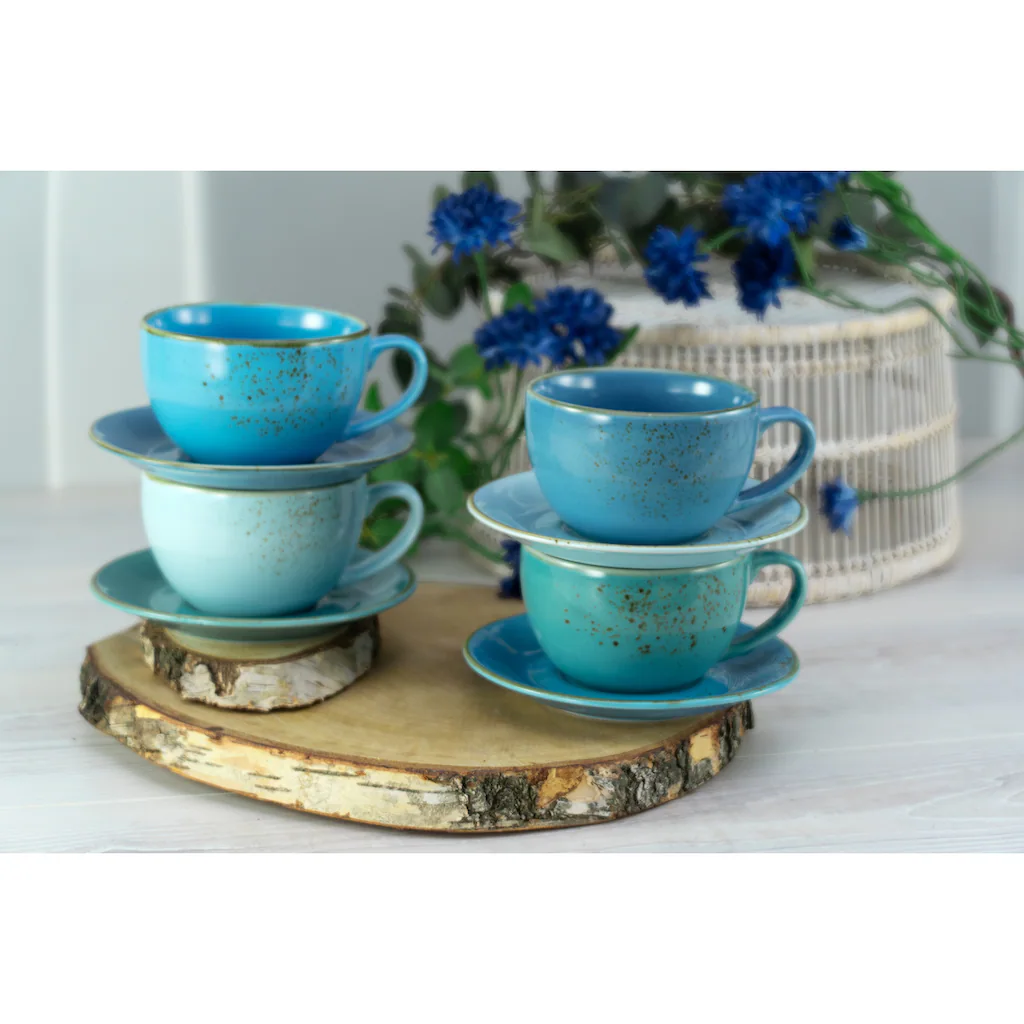 CreaTable Cappuccinotasse »Kaffeetasse NATURE COLLECTION Aqua«, (Set, 8 tlg.), Tassen Set, aktuelle Blautöne mit Sprenkel, 4 Tassen, 4 Untertassen CreaTable Cappuccinotasse »Kaffeetasse NATURE COLLECTION Aqua«, (Set, 8 Tlg.), Tassen Set, Aktuelle Blautöne Mit Sprenkel, 4 Tassen, 4 Untertassen -Creatable fb6a4f0985b3332b98f207a26dc99015