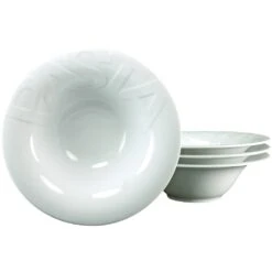 CreaTable Pastateller »Essteller Gourmet«, (Set, 4 St.), Teller Set Für 4 Personen, Weiß, Porzellan,schwere Qualität